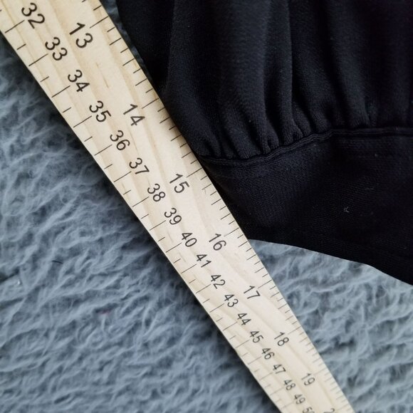 Elizabeth and James Dress Womens 4X Black 1/2 Button Balloon Sleeve Shift - Picture 8 of 10